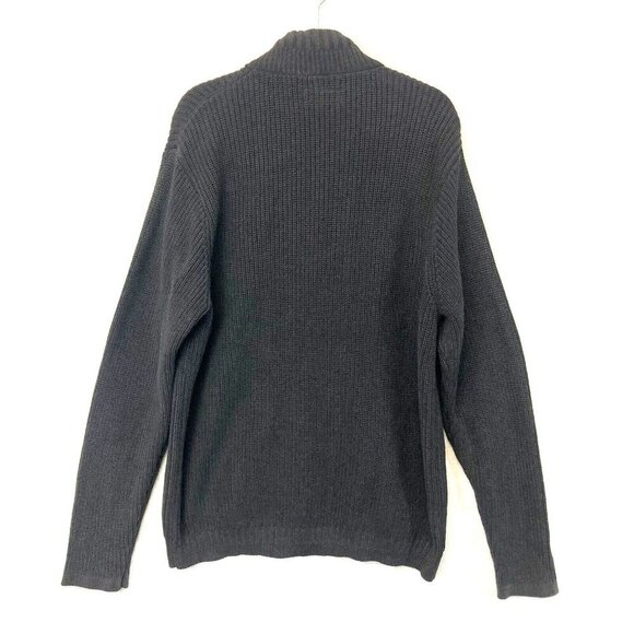 Carbon 2 Cobalt Zip Up Sweater Mens Size XL Black Jacket Ribbed Knit Heavyweight - Picture 2 of 14